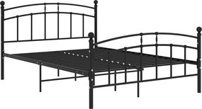 Czarne metalowe łóżko małżeńskie 160x200 cm R1-S86