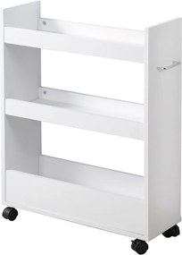 Kesper 24852 Regał do wnęki na kółkach, biały, 78 x 22 x 60 cm