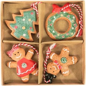 Zestaw 4 szt. ozdób świątecznych GINGERBREADS 6 cm