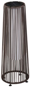 Outsunny Lampa ogrodowa, Lampa zewnętrzna, solar, 8 godzin działania, Automatyczny tryb, Wygląd rattanu, 21,5 x 21,5 x 61 cm