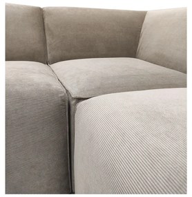 Beżowa sztruksowa sofa modułowa w kształcie litery "U" Scandic Sting, lewostronna
