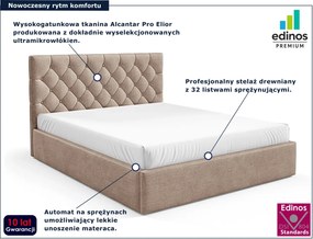 Jasnobrązowe łóżko z pojemnikiem na pościel 3 rozmiary S6-Z04