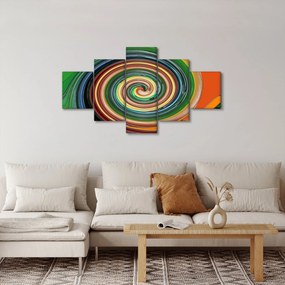 Abstrakcyjny obraz - kolorowa spirala (125x70 cm)