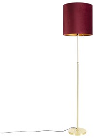 Lampa stojąca złota/mosiężna z czerwonym aksamitnym kloszem 40/40 cm - Parte klasyczny/Antyczny Oswietlenie wewnetrzne