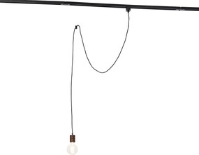 System szynowy jednofazowy z 3 reflektorami i lampami wiszącymi w kolorze ciemnego brązu - Cavalux Jeana