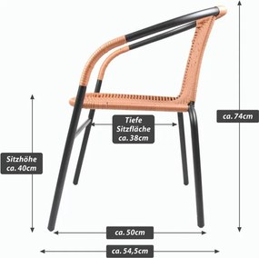 Krzesło ogrodowe bistro, sztaplowane, szary/naturalny