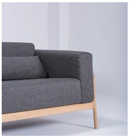 Ciemnoszara sofa z konstrukcją z drewna dębowego Gazzda Fawn, 240 cm