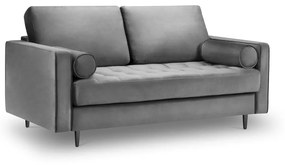 Jasnoszara aksamitna sofa Milo Casa Santo, 174 cm