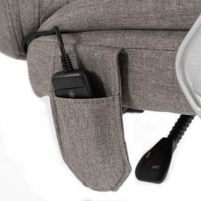 Fotel Biurowy Masujący z Funkcją Podgrzewania GIORGIO Obrotowy Szary Nowoczesny