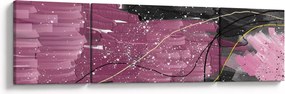 Obraz - Różowo - czarna abstrakcja (170x50 cm)