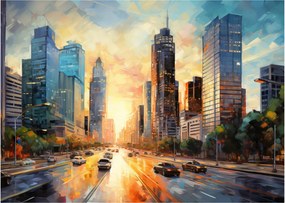 Obraz na szkle - Malowanie miasta (70x50 cm)