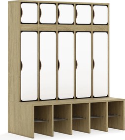 Szatnia do szkoły i przedszkola Blox Base 5-osobowa z drzwiczkami góra/dół, index SZT-5R-B-C-A