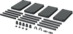 Prosperplast Regał warsztatowy STACKARO SOLID SMALL, 58x28x131,5cm, czarny