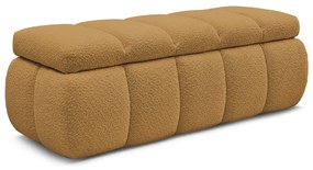 Ławka z materiału bouclé w kolorze ochry – Bobochic Paris
