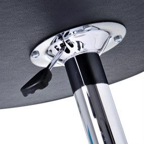 HOMCOM Regulowany Stół Barowy, Pokrycie ze Skóry Ekologicznej, Design Vintage, Czarny + Srebrny