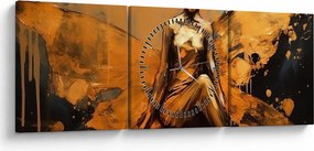 Obraz - Abstrakcja wróżki (z zegarem) (90x30 cm)