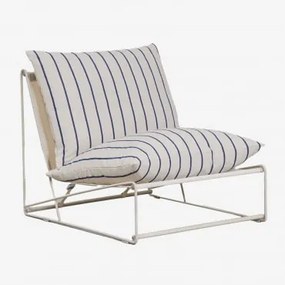 Moduł Centralny Do Modułowej Sofy Ogrodowej Amaro Kremowa Tapioca - Dark Blue - Sklum