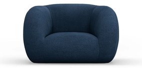 Niebieski fotel z materiału bouclé Essen – Cosmopolitan Design