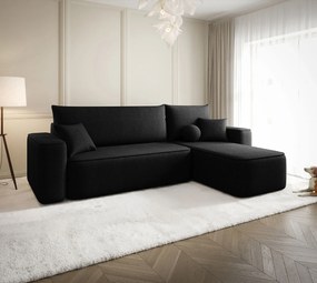 Czarny narożnik rozkładany w kształcie L A2-M82