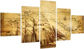 Obraz - Stara mapa (125x70 cm)