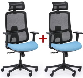 Krzesło biurowe LYNX 1+1 GRATIS, niebieski