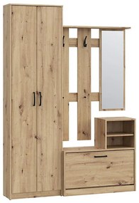 Panel przedpokojowy KAVI z lustrem, dąb artisan