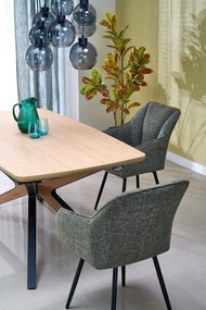 Stół rozkładany JAMES 160(220)x90 dąb naturalny/czarny HALMAR