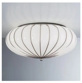 SIRU - Lampa sufitowa GIOVE 3xE27/60W/230V śr. 48 cm chrom/biała szkło weneckie