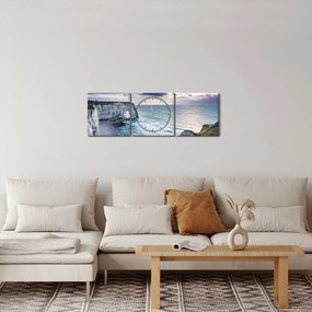 Obraz klifów (z zegarem) (90x30 cm)