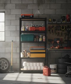 Czarny regał magazynowy 154 cm H9-M09