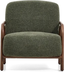 Ciemnozielony fotel z tkaniny szenilowej Sylo – Kave Home