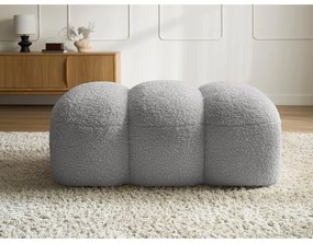 Jasnoszary podnóżek z materiału bouclé Hippolyte – Bobochic Paris
