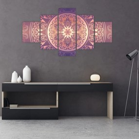 Obraz - Mandala na fioletowym gradiencie (125x70 cm)