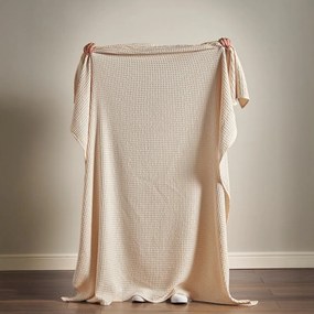 Beżowy bawełniany koc 150x200 cm Jaipur Chunky Waffle – Pineapple Elephant