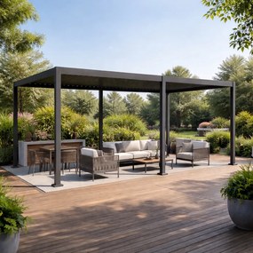 Pergola ogrodowa lamelowa 3x6 m antracyt XT-3652 regulowany dach