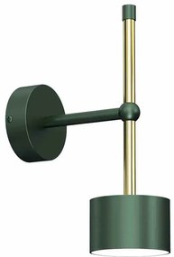 Okrągły kinkiet do sypialni zielony + złoty - N020-Umer