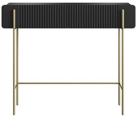 Toaletka Malmi 100 cm z szufladami - czarny mat / złote nóżki
