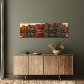 Obraz kolorowych domów (170x50 cm)
