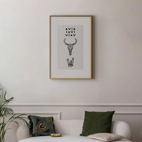 Plakat Zwierzęca czaszka 29,7x42 cm z ramą złotą z marginesem ARTGEIST B