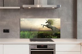 Panel Szklany Jednorożec na Tęczowym Polu