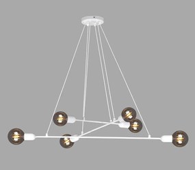 Biała loftowa lampa wisząca z odkrytymi żarówkami - 4X A728 H1-N85