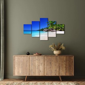 Obraz plaży na wyspie Praslin (125x70 cm)