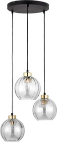 Żyrandol LED na lince DEVI 3xE27/15W/230V czarny/przezroczysty