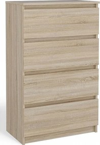 Komoda Malwa M4 | Dąb Sonoma | 70x40x97 cm | Nowoczesna 4 Szuflady