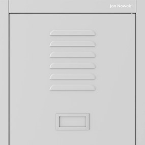 Szafka ubraniowa BHP szara: czterokomorowa KACPER, 800 x 1800 x 500 mm