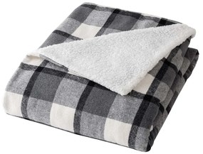 Szary koc z materiału sherpa 125x150 cm Ecossais – douceur d'intérieur