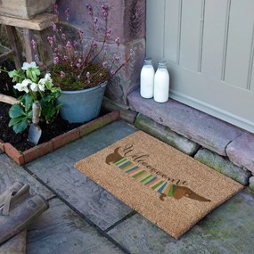 Wycieraczka z włókna kokosowego 40x60 cm Welcome Sausage Dog – Artsy Doormats