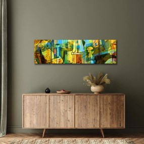 Obraz - Architektura, abstrakcja kubistyczna (170x50 cm)