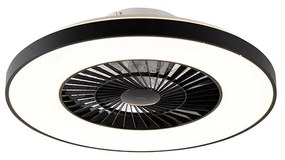 Czarny Wentylator sufitowy z lampą z przyciemnianym LED i efektem gwiazd - Climo Nowoczesny Oswietlenie wewnetrzne