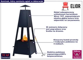 Kominek ogrodowy na nóżkach z pogrzebaczem C7-G75